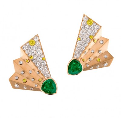 #REZA #pink gold #Yellow diamonds #White diamonds #Emeralds