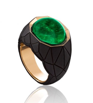 #REZA #ring #ebony #yellow gold