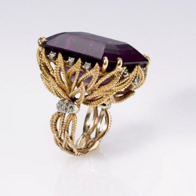 #STERLE #amethyst #diamond #ring #Améthyste #diamant #bague