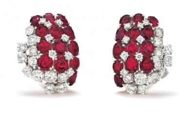 #SUZANNE BELPERON #Ruby #Diamond #Platinum #Gold #Earrings #Rubis #Diamant #Platine #Or #Boucles d'oreilles