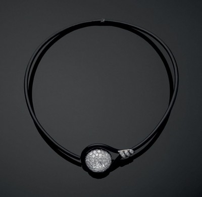 #SUZANNE BELPERRON #Art Déco #Collier #diamants #laque noire #or gris #collection d'Elsa Schiaparelli Diamonds #Black Lacquer
