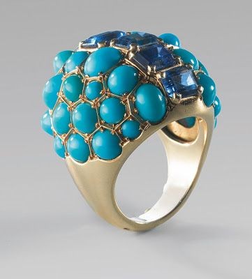#SUZANNE BELPERRON #turquoise #sapphire #saphir #Ring #Bague