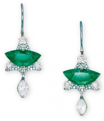 #WALLACE CHAN #Emerald #Emeraude #Tsavorite #Diamond #Earrings #emeraude #Diamant