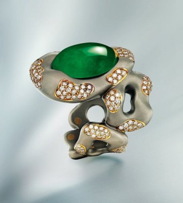 #WALLACE CHAN #Ring #Jade #jadeite #White diamonds #diamants
