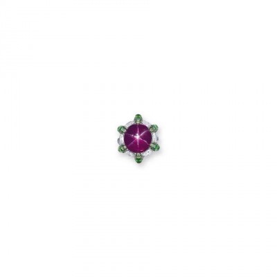 #WALLACE CHAN #ring # purple star sapphire #diamond #tsavorite garnet #titanium #bague #saphir étoilé pourpre #diamant #grenat tsavorite #titane