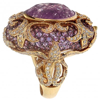 #ZORAB #Kunzite Spodumene #Diamond #Pink Sapphire #Monarch Ring