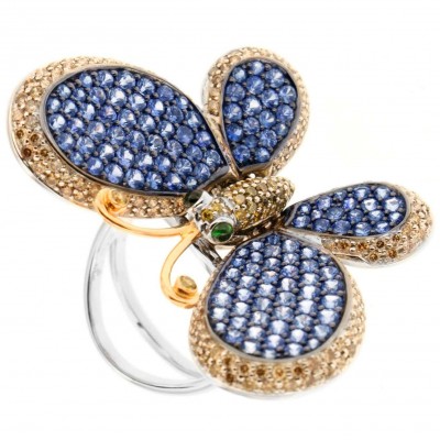 #ZORAB #Sapphire #Diamond #Butterfly Cocktail Ring #SAPHIR #DIAMANT