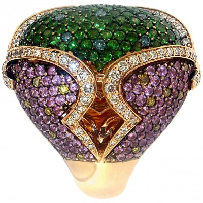 #ZORAB #Zorab #Garnet #Pink Sapphire #Diamond #Cocktail Ring
