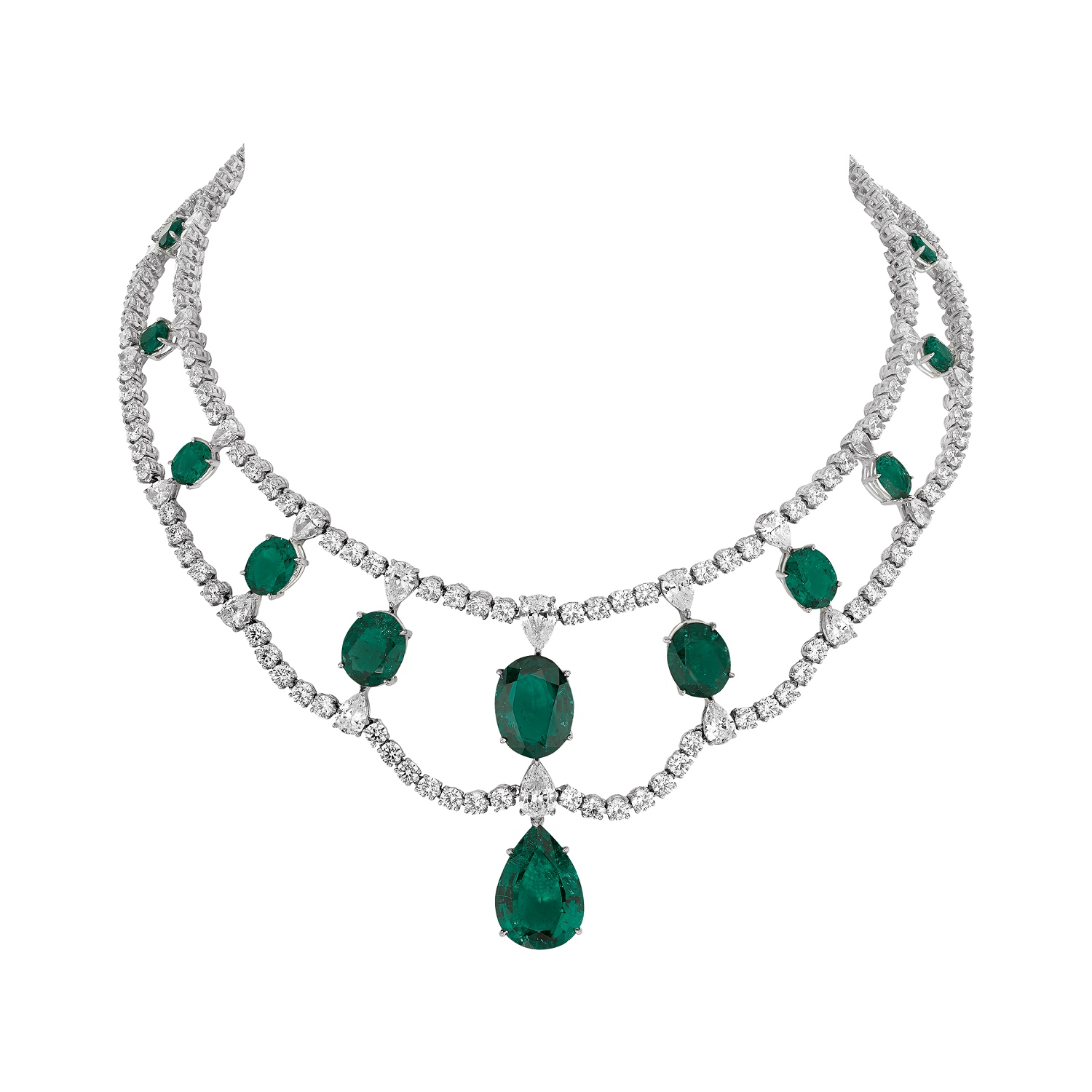 Collier Victoria, "Burmalite" verte - Victoria collar green "burmaline"