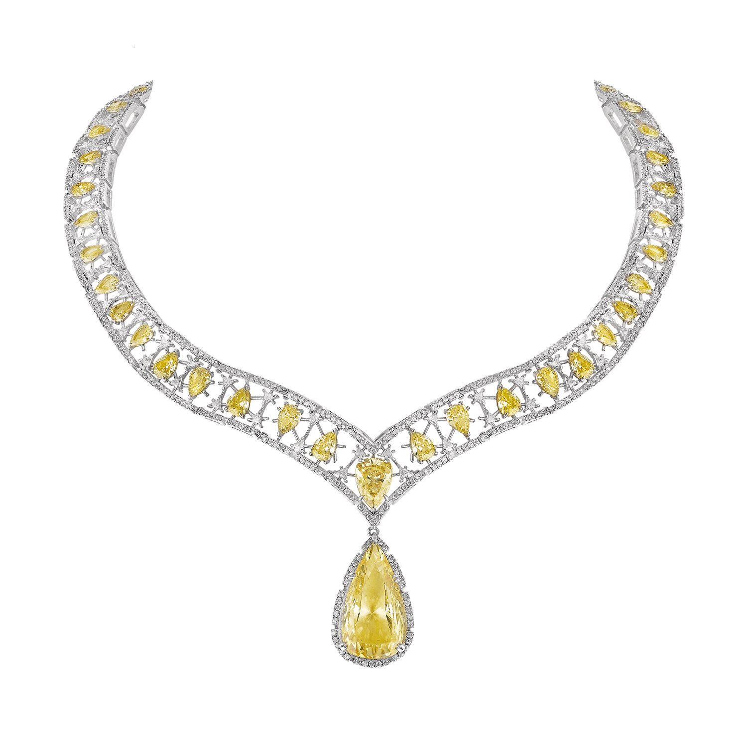 Collier virtuose, "Burmalite" jonquille - Virtuose collar, Daffodil "Burmalite"
