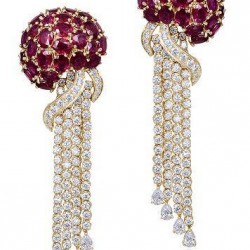 #FARAK KHAN #Rubies #Diamonds #Rubis #Diamants #Earrings #Boucles d'oreilles