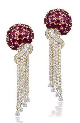 #FARAK KHAN #Rubies #Diamonds #Rubis #Diamants #Earrings #Boucles d'oreilles