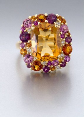 #ISABELLE LANGLOIS #Bague #Améthyste #citrine #diamants #Amethyst #Ring