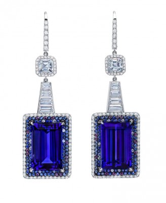 #MARTIN KATZ #Earrings #Tanzanites #Platinum #Diamonds