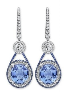#MARTIN KATZ #Earrings #diamonds #blue diamonds #sapphire #diamants #diamants bleus