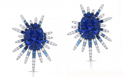 #MARTIN KATZ #Earrings #diamonds #sapphires #diamants #saphirs