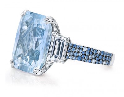#MARTIN KATZ #Ring #PaleCushionSapphire #Diamonds #Sapphires