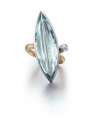 MUNSTEINER-Bague-Aigue marine-platine