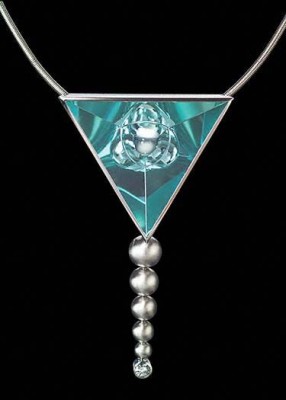 MUNSTEINER-Pendentif-Platine-Aigue marine-diamant