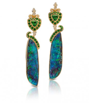 #PAULA CREVOSHAY #2018 #Diamonds #Opal #Diamants #OPale #Earrings #Boucles d'oreilles