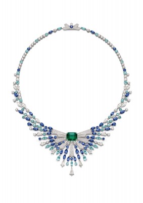 #PIAGET #Collier #ColorfulSymphony #OrBlanc #Diamants #Saphirs #Tourmalines #Paraïba #Emeraude