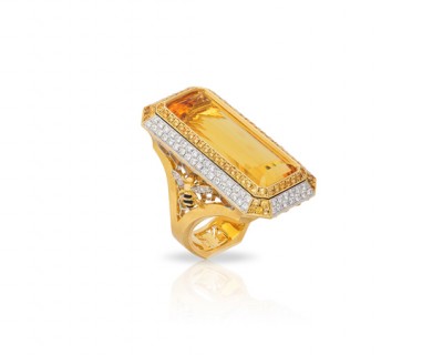 #RICARDO BASTA #Honey ring #18k yellow gold #platinum #heliodor #sapphires #diamonds #Ring