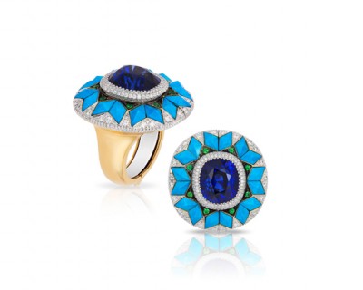 #RICARDO BASTA #platinum #yellow gold #blue sapphire #diamonds #turquoise #tsavorite garnet