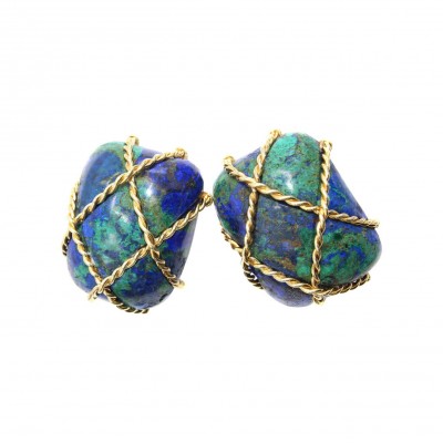 #SEAMAN CHEPPS #Labradorite #Gold #Cage Earrings