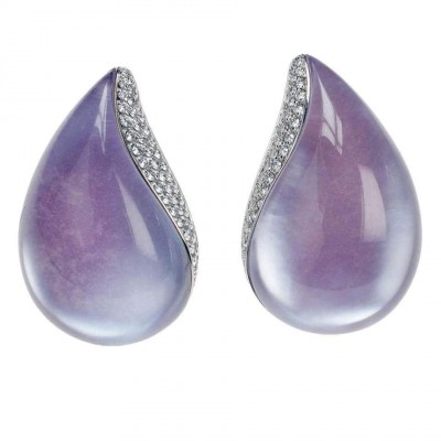 #VHERNIER #Siderite Rock Crystal Quartz #Mother-of-Pearl #Diamond #Gold #Earrings