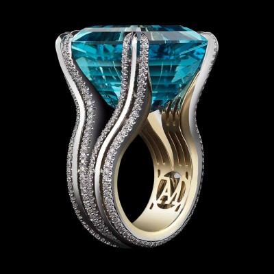 #ALEXANDRA MOR #Aigue marine #diamant #Aquamarine #diamond #2014