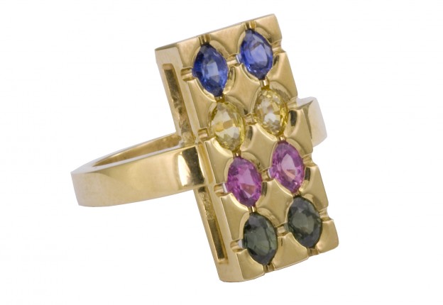 SIKIRDJI Laurent-bague-saphirs quatre couleurs