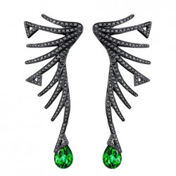 AKILIS-boucles d'oreilles-émeraudes-diamants-or