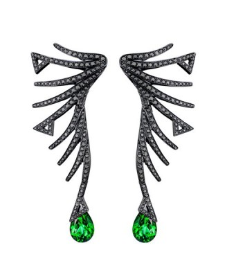 AKILIS-boucles d'oreilles-émeraudes-diamants-or