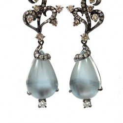 ARUNASHI-Boucle d'oreille Carnaval-pierre de lune