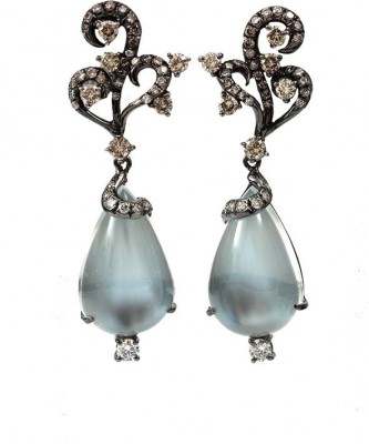 ARUNASHI-Boucle d'oreille Carnaval-pierre de lune