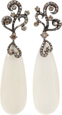 ARUNASHI-Boucle d'oreille-pierre de lune-diamants