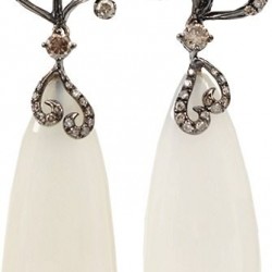 ARUNASHI-Boucle d'oreille-pierre de lune-diamants