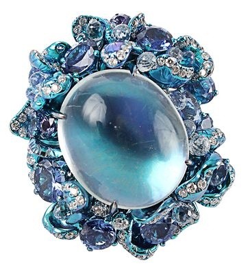 ARUNASHI-Pierre de lune-diamants-saphirs