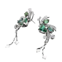 AURUM-Boucle d'oreille-tourmaline-diamants