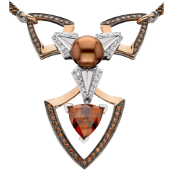 AURUM--perle-zircon cognac-diamants