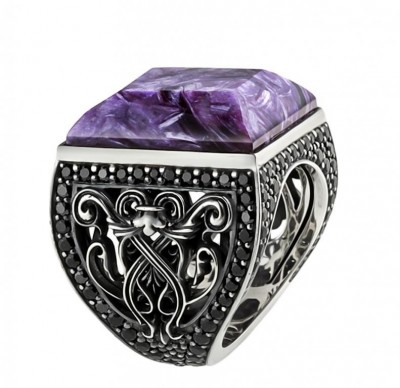 AXENOFF-Charoite-spinelle noir