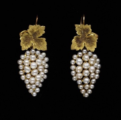 #Antique Jewelry #1850 #England #gold #pearls #Earrings #Angleterre #or #Perles #boucles d'oreilles