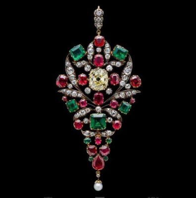 #Antique Jewelry #diamond #diamant #ruby #rubis #Emerald #Emeraude #circa 1880