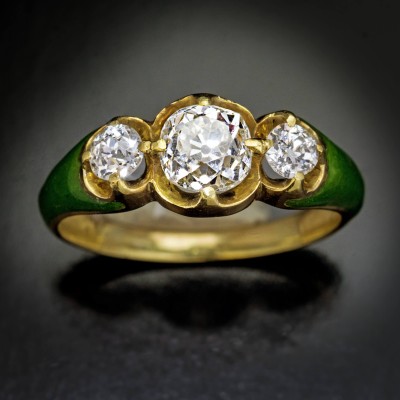 #Antique Jewelry #diamond #ring#joaillerie ancienne #bague #émail #diamant #Russia #Russie #1860