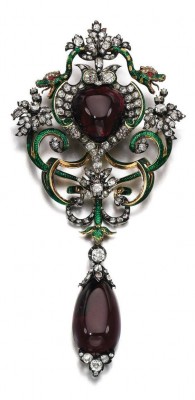 #AntiqueGemSet #Enamel #Diamond #Brooch #Circa 1870