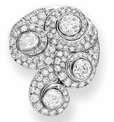 BELPERON-diamants escargot broche 1932-40