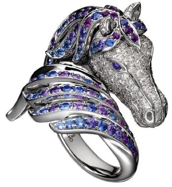 BOUCHERON-saphirs violets-diamants-Pegasus ring
