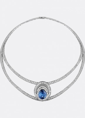 BREGUET-collier-Reine des Alpes-diamants-saphir-platine