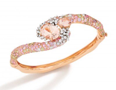 BRUMANI-Panache collection-bracelet-diamonds, brown diamonds-morganite-sapphires
