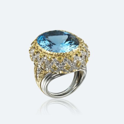 BUCCELLATI-aigue marine-diamants